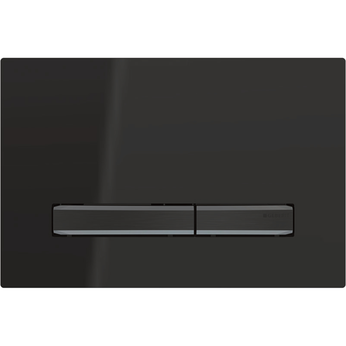 Geberit 115.671.DW.2 Actuator Plate Sigma50 for Dual Flush, Metal Colour Black Chrome - Base Plate and Buttons: Black Chrome/Cover Plate: Black