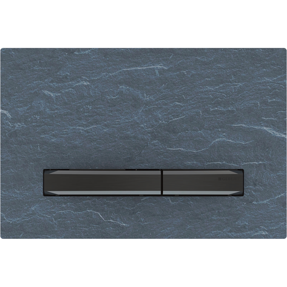 Geberit 115.671.JM.2 Actuator Plate Sigma50 for Dual Flush, Metal Colour Black Chrome - Base Plate and Buttons: Black Chrome/Cover Plate: Mustang Slate