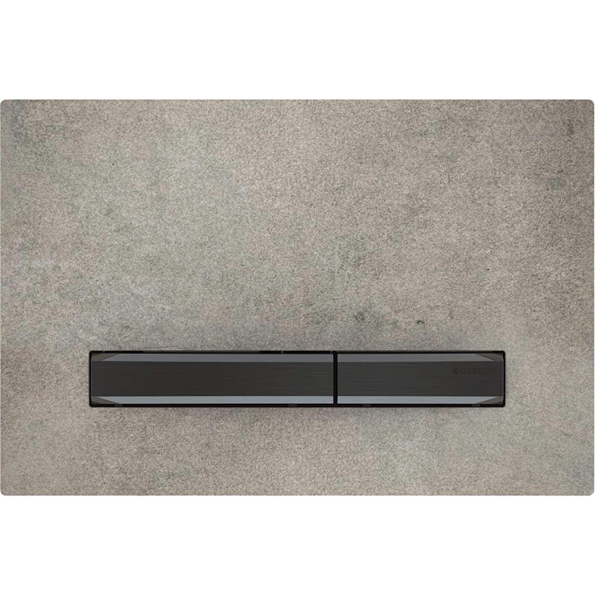 Geberit 115.671.JV.2 Actuator Plate Sigma50 for Dual Flush, Metal Colour Black Chrome - Base Plate and Buttons: Black Chrome/Cover Plate: Concrete Look