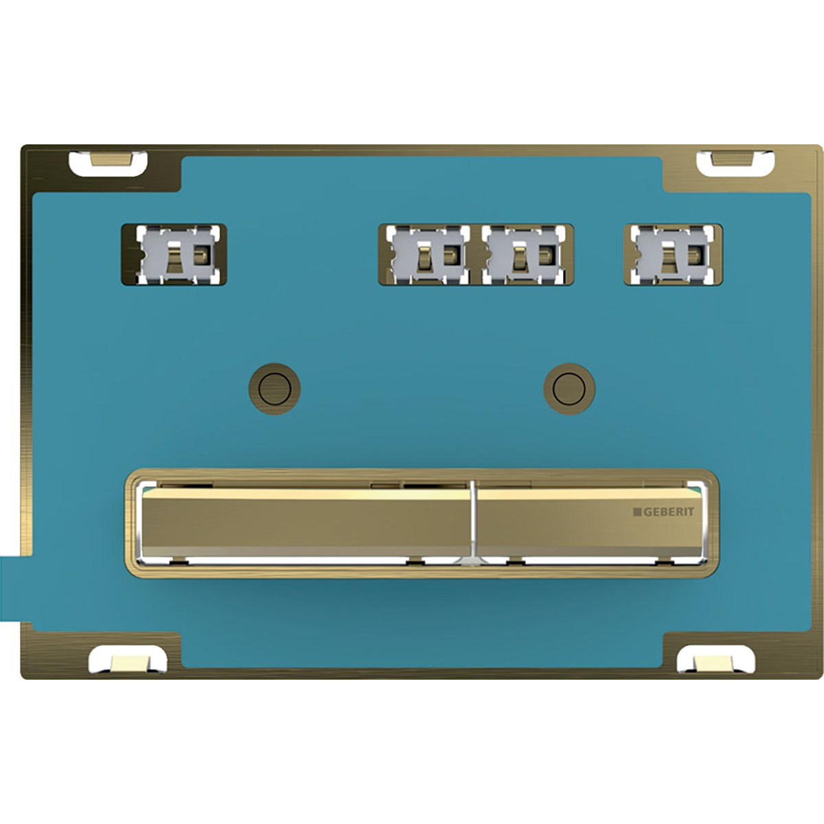 Geberit 115.672.00.2 Actuator Plate Sigma50 for Dual Flush, Metal Colour Brass - Base Plate and Buttons: Brass/Cover Plate: Customised