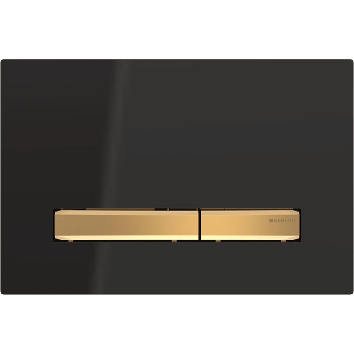 Geberit 115.672.DW.2 Actuator Plate Sigma50 for Dual Flush, Metal Colour Brass - Base Plate and Buttons: Brass/Cover Plate: Black