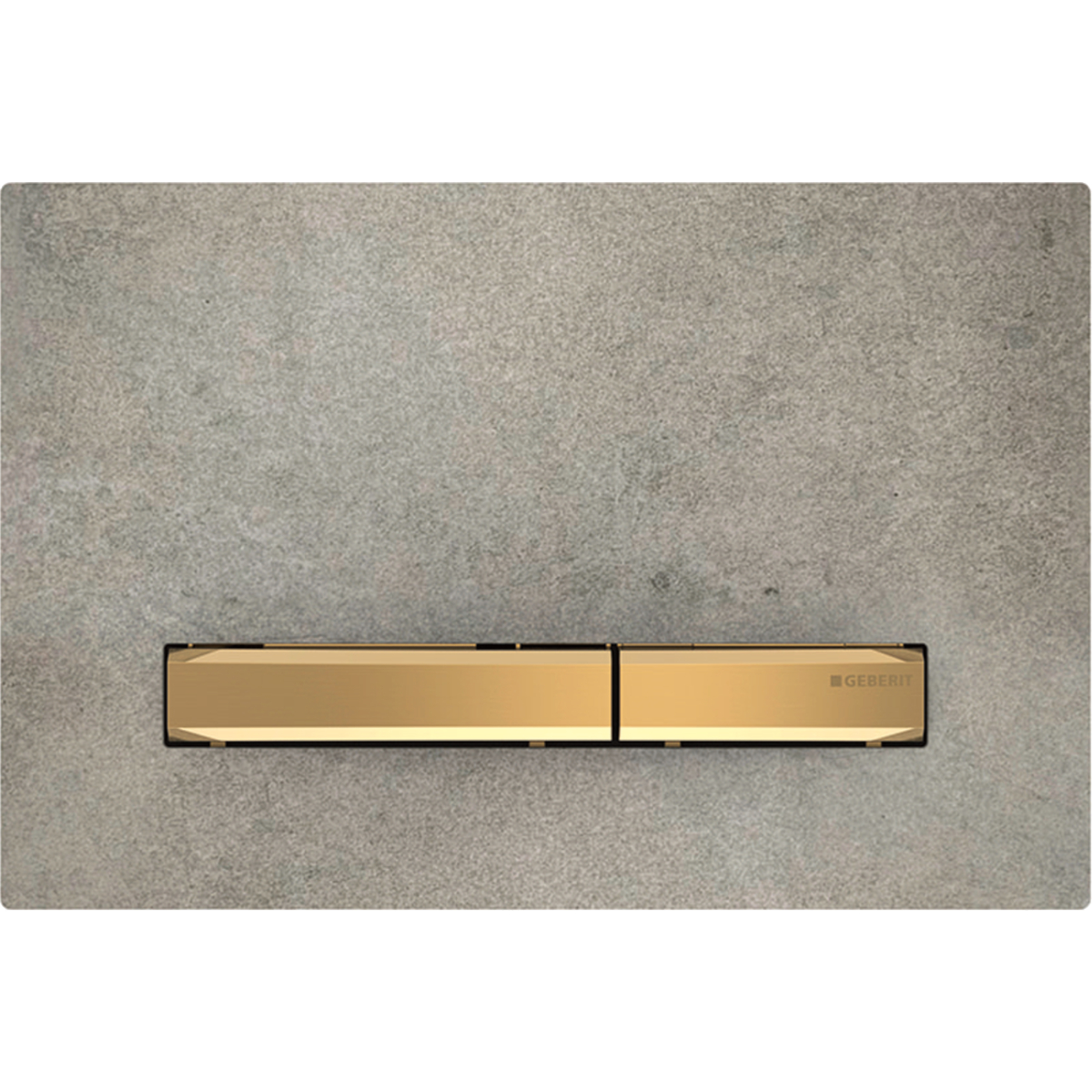 Geberit 115.672.JV.2 Actuator Plate Sigma50 for Dual Flush, Metal Colour Brass - Base Plate and Buttons: Brass/Cover Plate: Concrete Look
