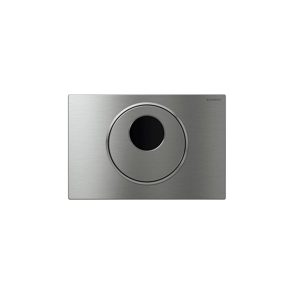 Geberit 115.856.SN.1 WC Flush Control with Electronic Flush Actuation, Mains Operation, Dual Flush, Actuator Plate Sigma10, Automatic / Touchless / Manual - Stainless Steel Brushed/Polished/Brushed