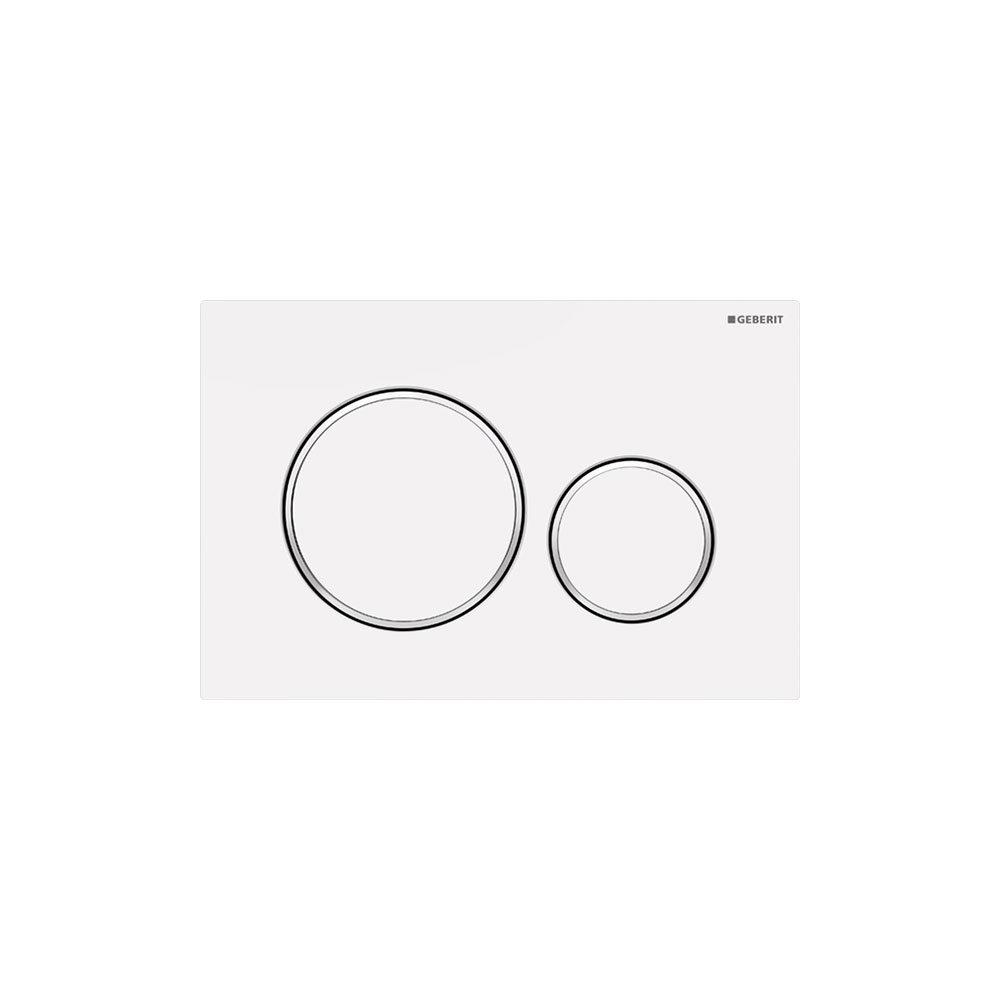 Geberit 115.882.01.1 Actuator Plate Sigma20 For Dual Flush - White Matt Coated, Easy-To-Clean Coated, White