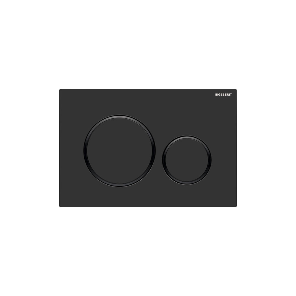 Geberit 115.882.16.1 Actuator Plate Sigma20 For Dual Flush - Black Matt Coated, Easy-To-Clean Coated, Black