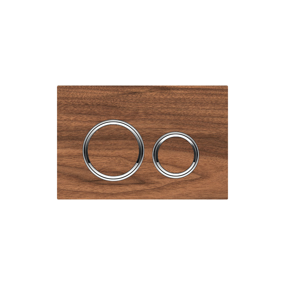 Geberit 115.884.JX.1 Actuator Plate Sigma21 For Dual Flush, Metal Colour Chrome-Plated - Chrome-Plated, Black Walnut