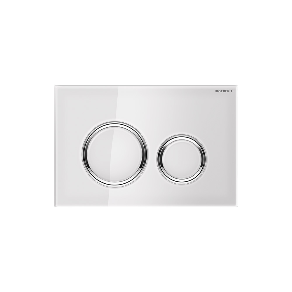 Geberit 115.884.SI.1 Actuator Plate Sigma21 For Dual Flush - White, Bright Chrome-Plated