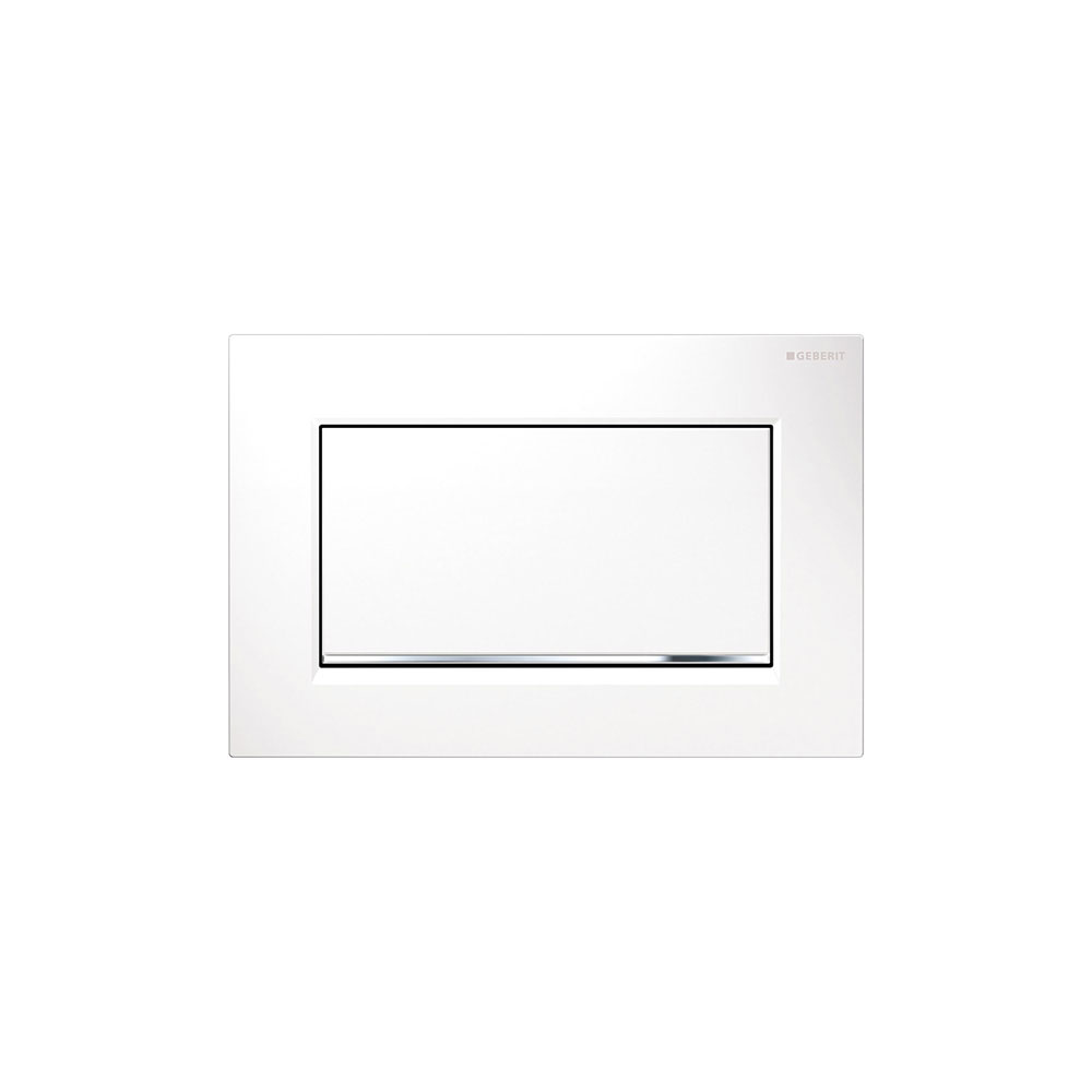 Geberit 115.893.KJ.1 Actuator Plate Sigma30 For Stop-And-Go Flush, Screwable - White / Bright Chrome / White