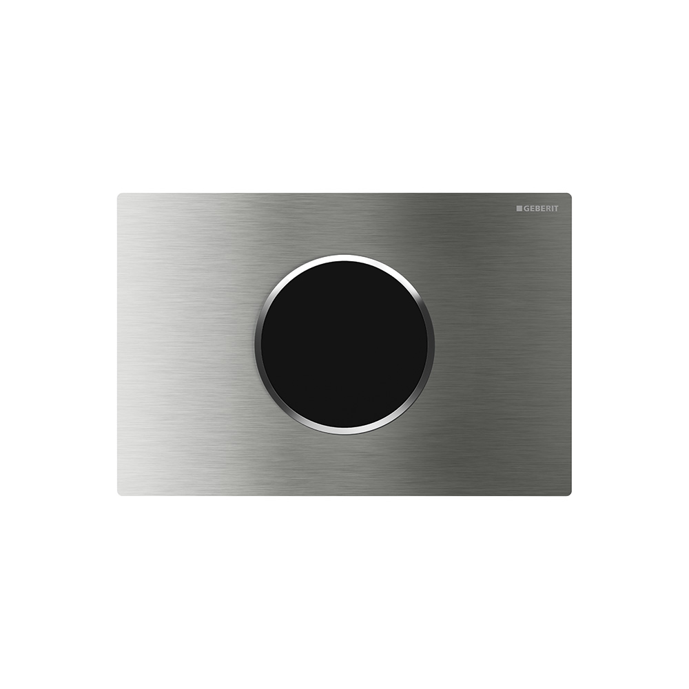 Geberit 115.907.SN.1 WC Flush Control with Electronic Flush Actuation, Mains Operation, Dual Flush, Actuator Plate Sigma10, Automatic/Touchless - Brushed, Polished