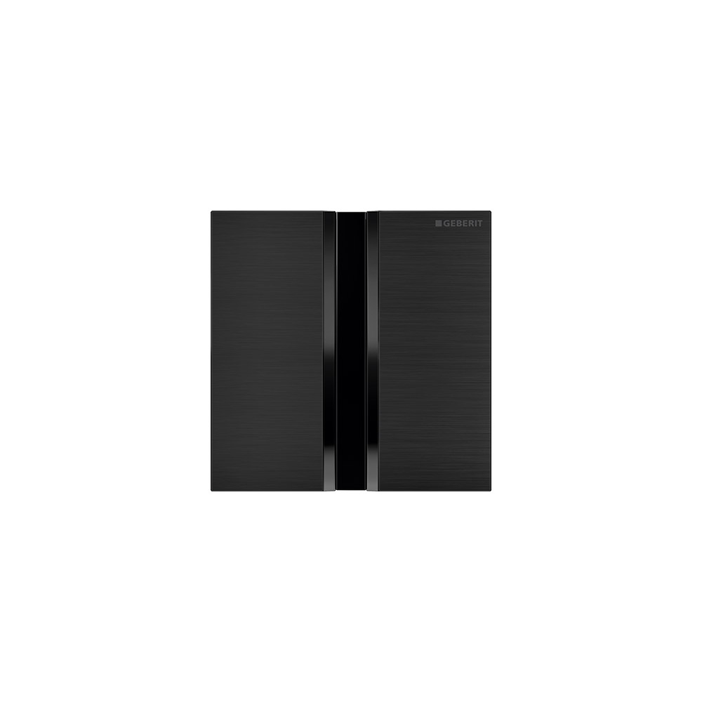 Geberit 116.026.QD.1 Urinal Flush Control with Electronic Flush Actuation, Mains Operation, Cover Plate Type 50 - Black Chrome / Brushed, Easy-To-Clean Coated