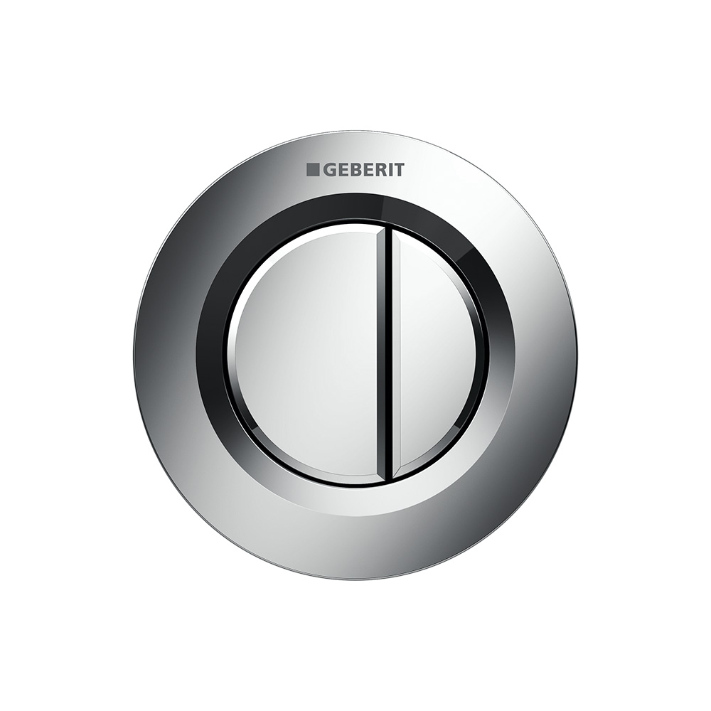 Geberit 116.043.21.1 Remote Flush Actuation Type 01, Pneumatic, For Dual Flush, For Sigma Concealed Cistern 8 Cm, Concealed Actuator - Bright Chrome-Plated