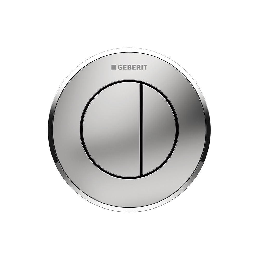 Geberit 116.055.KH.1 Remote Flush Actuation Type 10, Pneumatic, For Dual Flush, Concealed Actuator - Bright Chrome / Matt Chrome / Bright Chrome