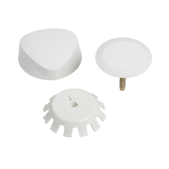 Geberit 151.550.11.1 Ready-to-Fit-Set Trim Kit, for Bathtub Drain with TurnControl Handle Actuation - White Alpine