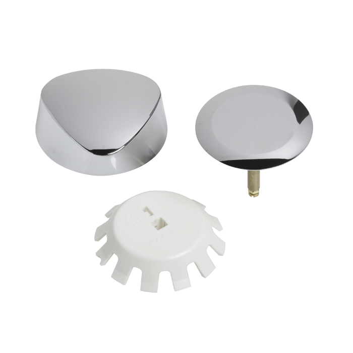 Geberit 151.550.21.1 Ready-to-Fit-Set Trim Kit, for Bathtub Drain with TurnControl Handle Actuation - Bright Chrome-Plated