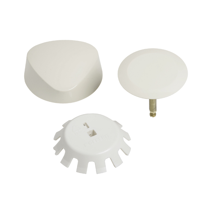 Geberit 151.550.AA.1 Ready-to-Fit-Set Trim Kit, for Geberit Bathtub Drain with Turncontrol Handle Actuation - Bone