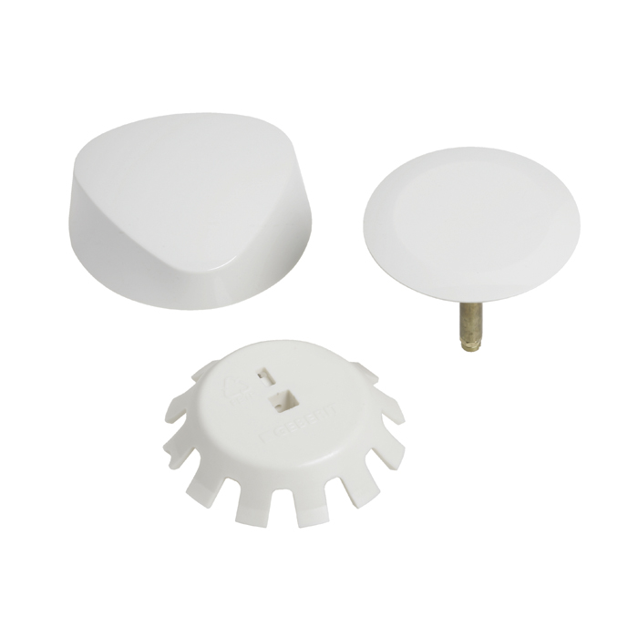 Geberit 151.550.DY.1 Ready-to-Fit-Set Trim Kit, for Geberit Bathtub Drain with Turncontrol Handle Actuation - White