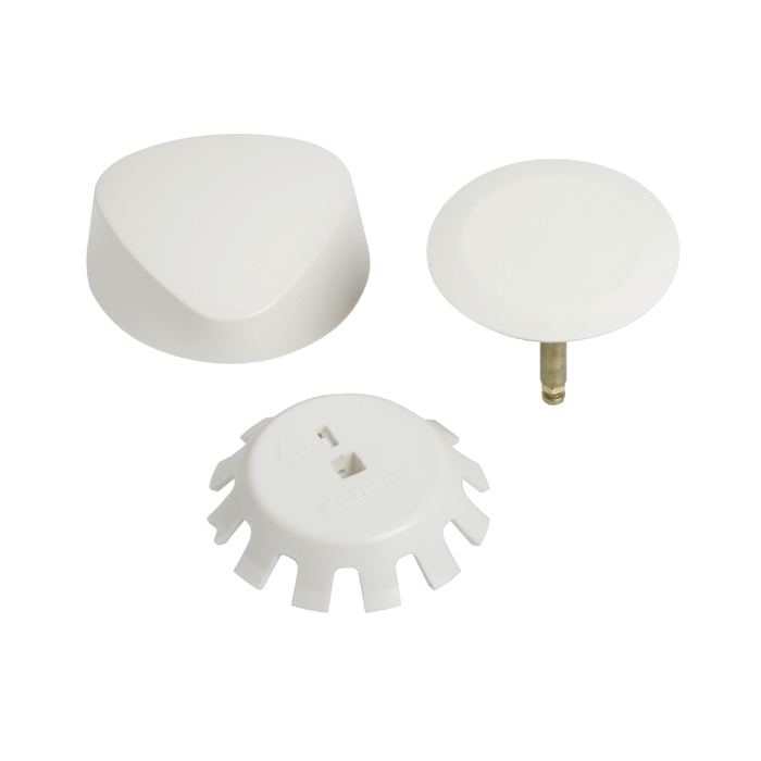 Geberit 151.550.FF.1 Ready-to-Fit-Set Trim Kit, for Geberit Bathtub Drain with Turncontrol Handle Actuation - Biscuit