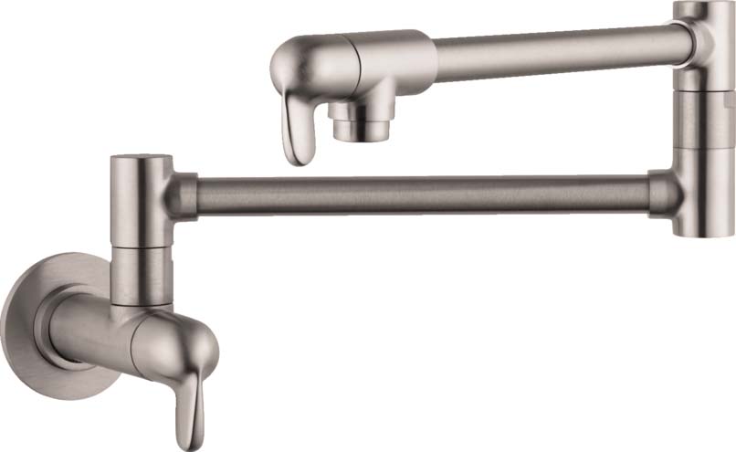 Hansgrohe 04059860 Allegro E Pot Filler, Wall-Mounted in Steel Optic - Click Image to Close