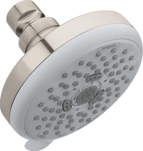 Hansgrohe 04071820 Croma 100 Showerhead E 3-Jet, 2.5 GPM in Brushed Nickel - Click Image to Close