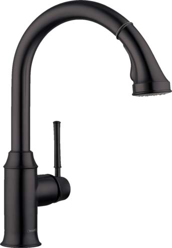 Hansgrohe 04215670 Talis C HighArc Kitchen Faucet, 2-Spray Pull-Down, 1.75 GPM in Matte Black - Click Image to Close
