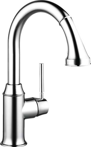 Hansgrohe 04216000 Talis C Prep Kitchen Faucet, 2-Spray Pull-Down, 1.75 GPM in Chrome - Click Image to Close