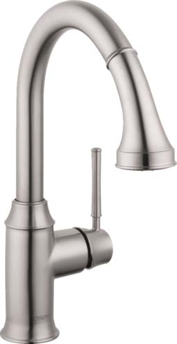 Hansgrohe 04216800 Talis C Prep Kitchen Faucet, 2-Spray Pull-Down, 1.75 GPM in Steel Optic - Click Image to Close