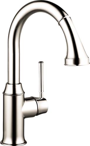 Hansgrohe 04216830 Talis C Prep Kitchen Faucet, 2-Spray Pull-Down, 1.75 GPM in Polished Nickel - Click Image to Close