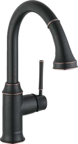 Hansgrohe 04216920 Talis C Prep Kitchen Faucet, 2-Spray Pull-Down, 1.75 GPM in Rubbed Bronze - Click Image to Close