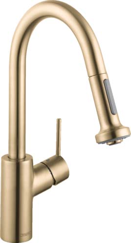 Hansgrohe 04286250 Talis S² Prep Kitchen Faucet, 2-Spray Pull-Down, 1.75 GPM in Brushed Gold Optic - Click Image to Close