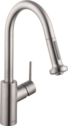 Hansgrohe 04286800 Talis S² Prep Kitchen Faucet, 2-Spray Pull-Down, 1.75 GPM in Steel Optic - Click Image to Close