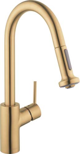Hansgrohe 04310251 Talis S² HighArc Kitchen Faucet, 2-Spray Pull-Down, 1.5 GPM in Brushed Gold Optic