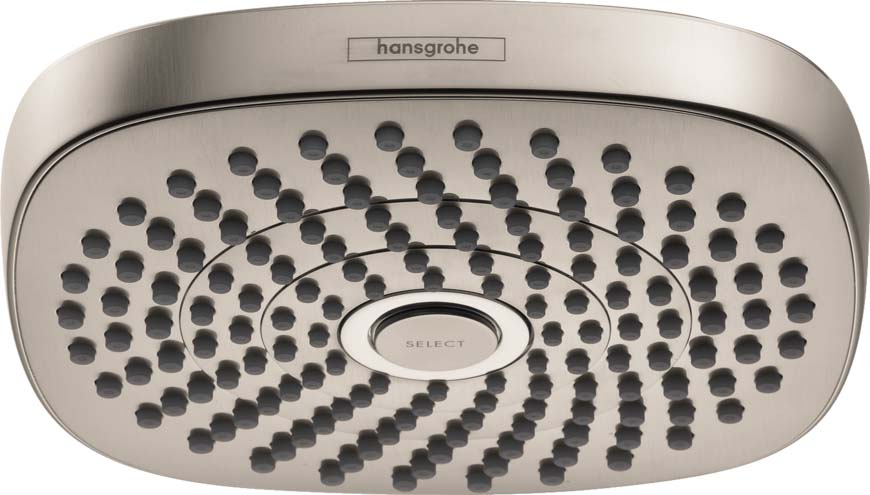 Hansgrohe 04387820 Croma Select E Showerhead 180 2-Jet, 1.8 GPM in Brushed Nickel - Click Image to Close