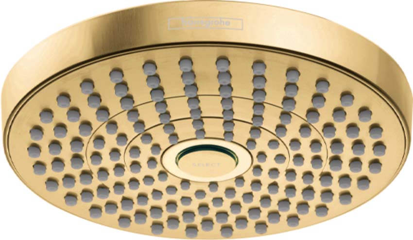 Hansgrohe 04388250 Croma Select S Showerhead 180 2-Jet, 1.8 GPM in Brushed Gold Optic - Click Image to Close