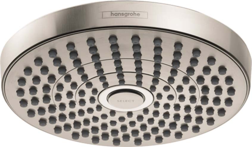 Hansgrohe 04388820 Croma Select S Showerhead 180 2-Jet, 1.8 GPM in Brushed Nickel - Click Image to Close