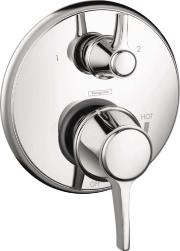 Hansgrohe 04449000 Ecostat Classic Pressure Balance Trim with Diverter, Round in Chrome - Click Image to Close
