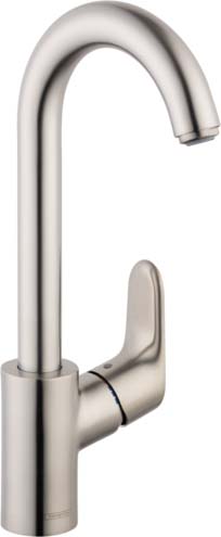 Hansgrohe 04507801 Focus Bar Faucet, 1.5 GPM in Steel Optic - Click Image to Close