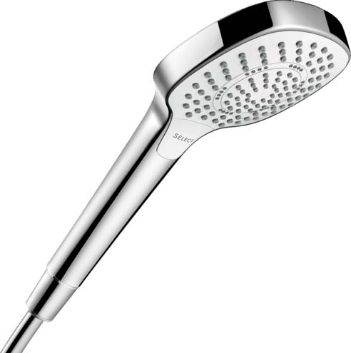 Hansgrohe 04723400 Croma Select E Handshower 110 3-Jet, 1.75 GPM in White / Chrome