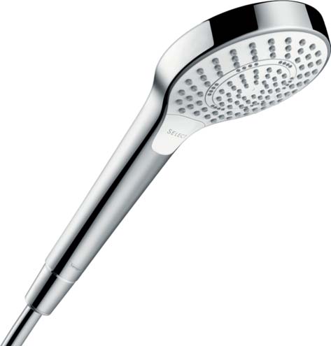 Hansgrohe 04724400 Croma Select S Handshower 110 3-Jet, 1.75 GPM in White / Chrome