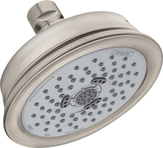Hansgrohe 04751820 Croma 100 Classic Showerhead 3-Jet, 1.8 GPM in Brushed Nickel