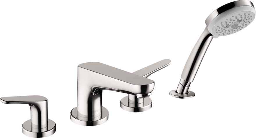 Hansgrohe 04766000 Focus 4-Hole Roman Tub Set Trim with 1.8 GPM Handshower in Chrome