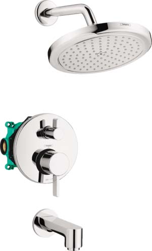 Hansgrohe 04908000 Croma Pressure Balance Tub/Shower Set with Rough, 2.0 GPM in Chrome