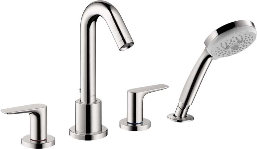 Hansgrohe 71513001 Logis 4-Hole Roman Tub Set Trim with 1.8 GPM Handshower in Chrome