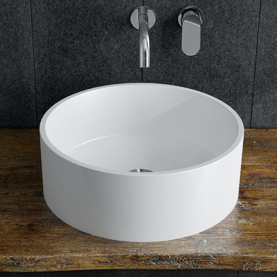 ICO Bath B9611 Bassini Vessel Sink - White - Click Image to Close