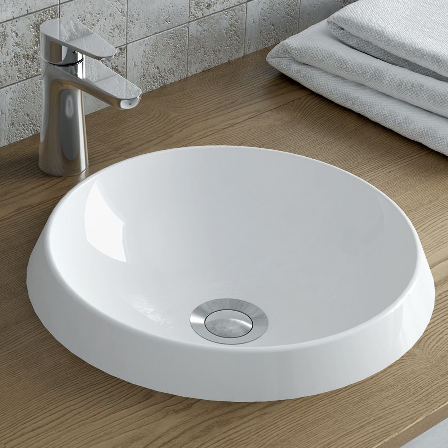 ICO Bath B9811 Rossini Round Vessel Sink - White