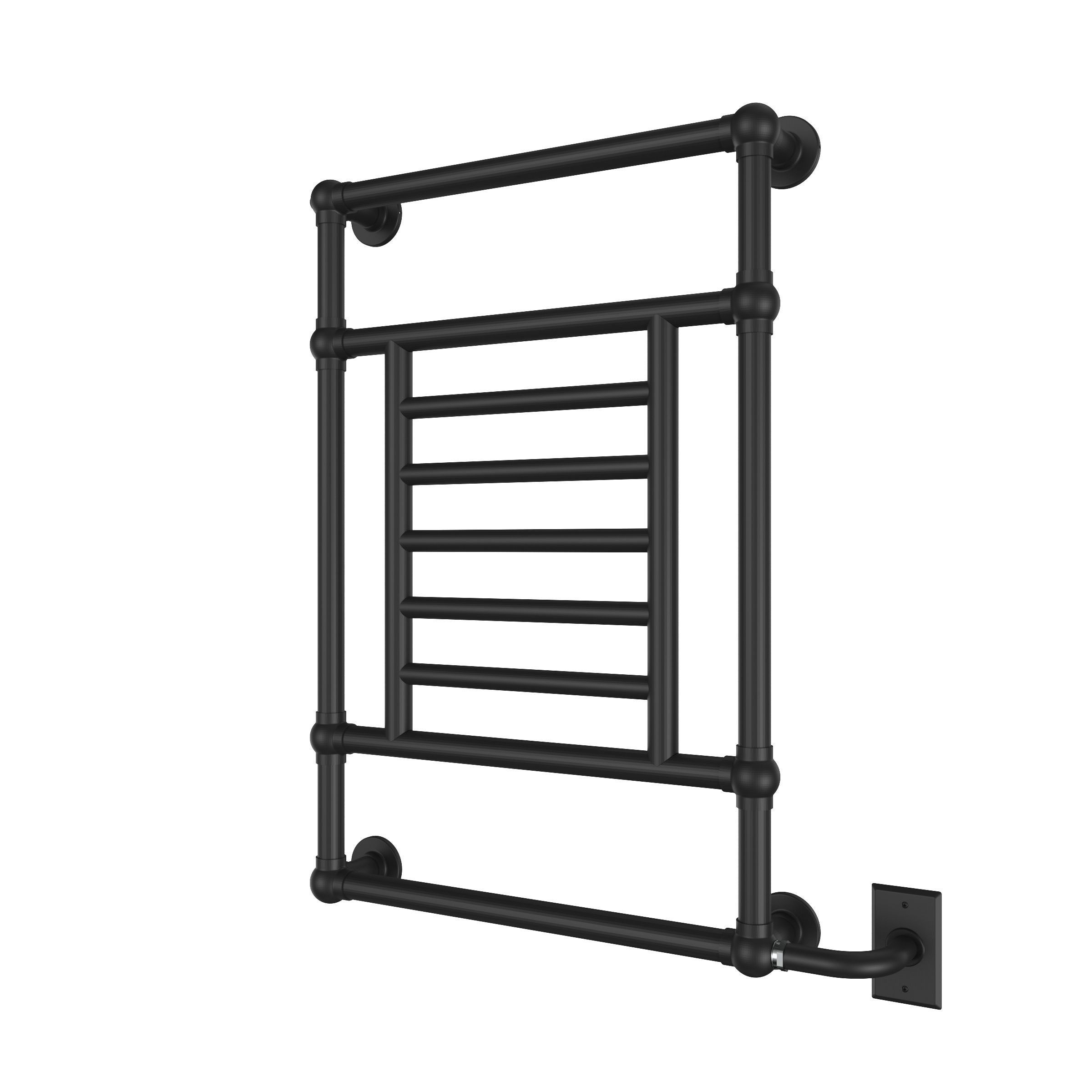 ICO Bath E6085 Tuzio Thames Thames Electric Plug-In Wall-Mounted Towel Warmer - Matte Black