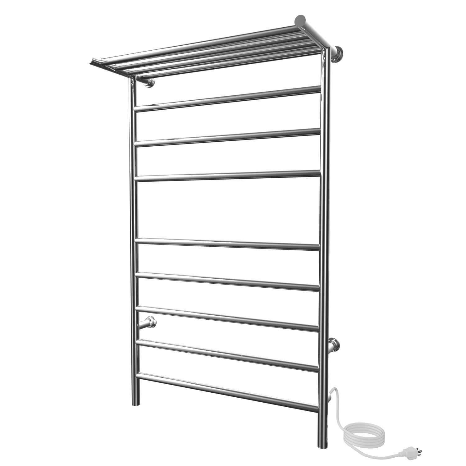 ICO Bath K3023E Kontour 24"x40" Angle Electric Plug-In Towel Warmer With Shelf - Chrome