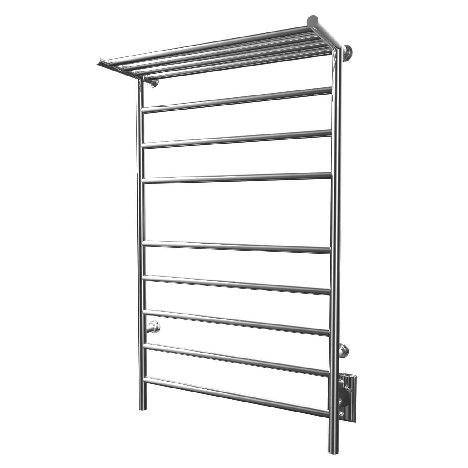 ICO Bath K3023W Kontour 24"x40" Angle Electric Hardwired Towel Warmer With Shelf - Chrome