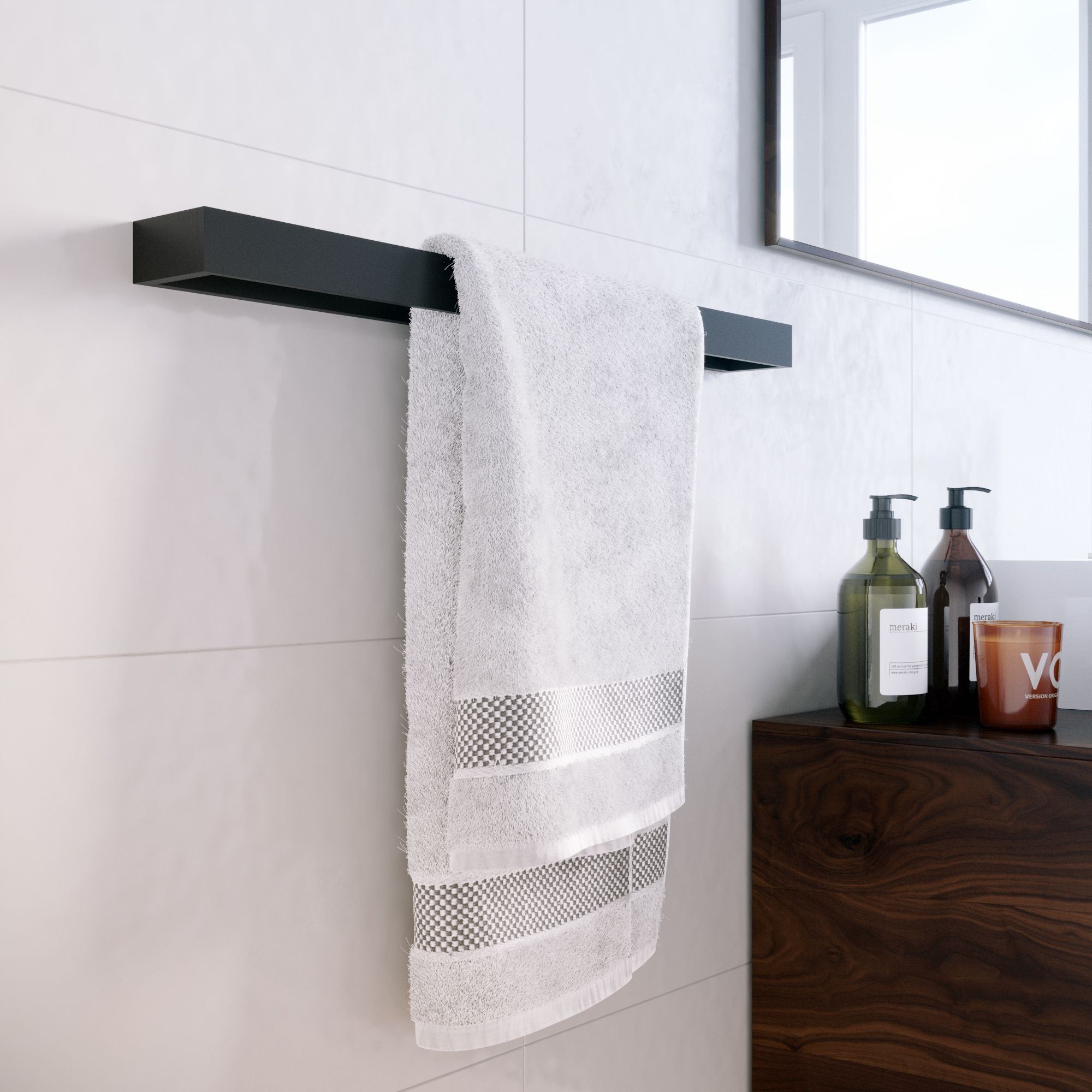 ICO Bath V1145 Erupt 20" Towel Bar - Matte Black