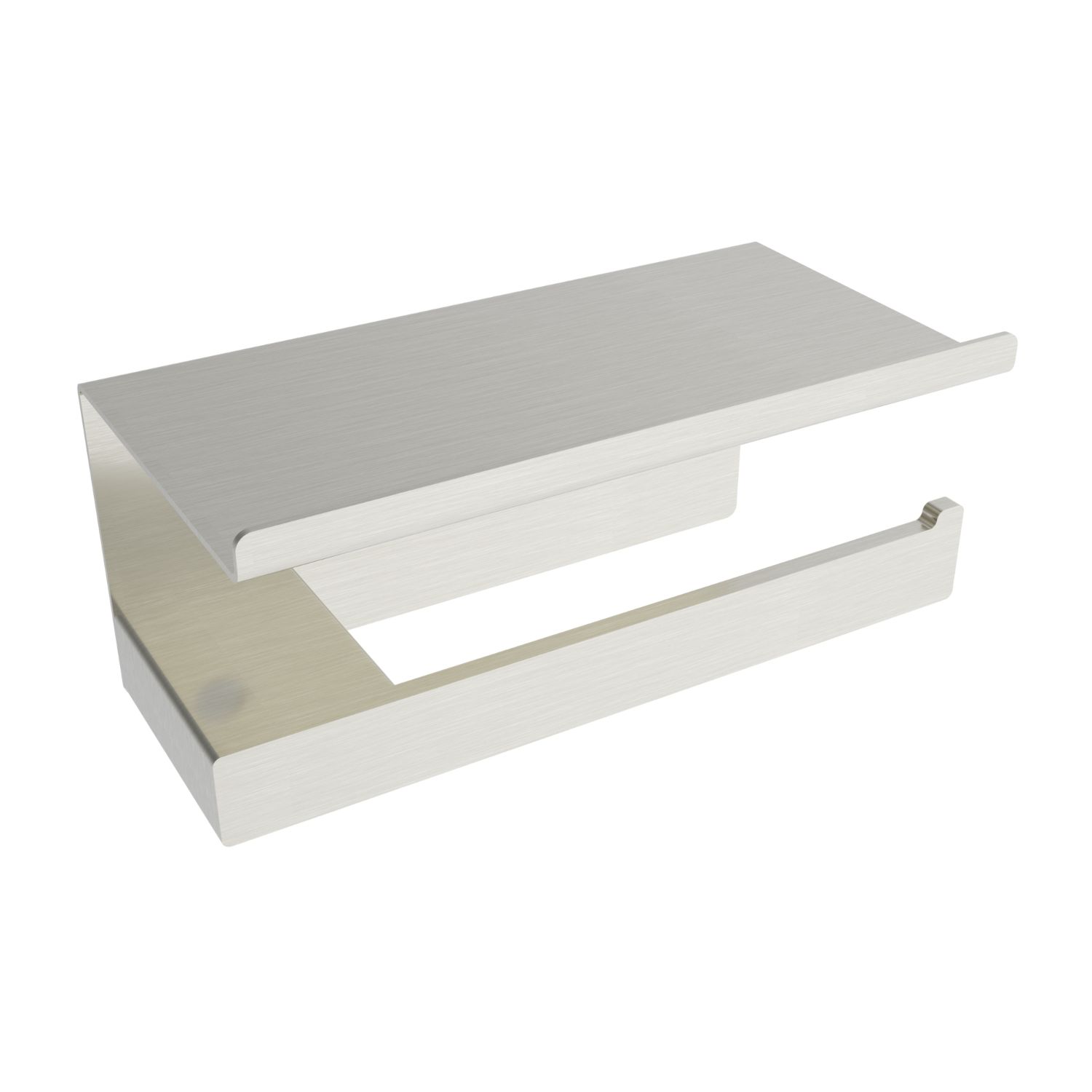ICO Bath V3054 Cinder Toilet Paper Holder With Shelf - Brushed Nickel