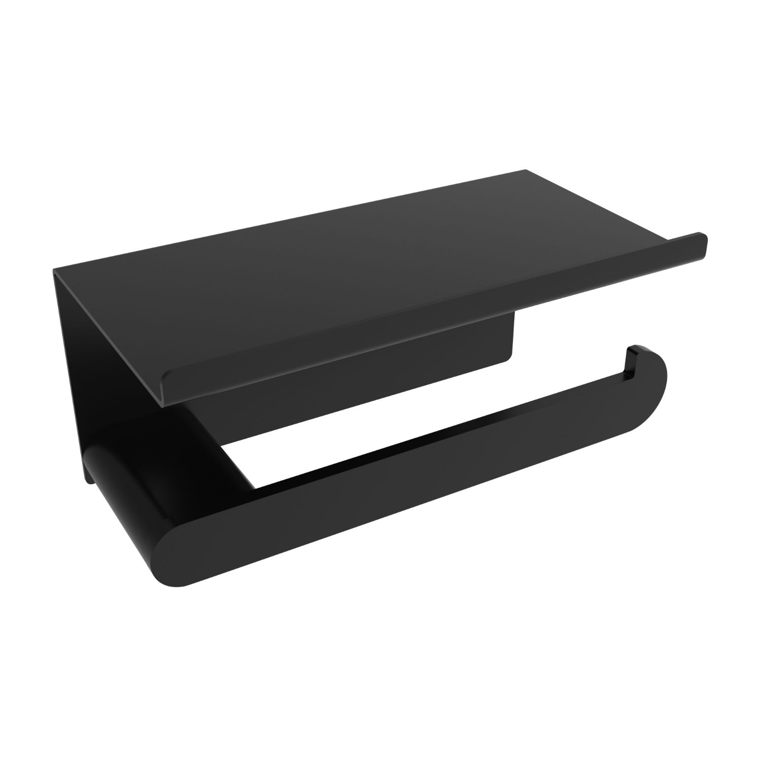 ICO Bath V4055 Flow Toilet Paper Holder With Shelf - Matte Black